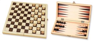 Buffalo Dame und Backgammon Set 29 x 14,5 x 4,5 cm