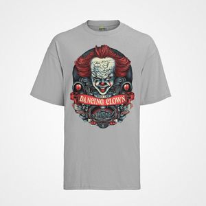 Horror Film IT Pennywise Bio Baumwolle T-Shirt Herren Oversize Killer Schrei Mörder Rundhals Man Shirt Movie