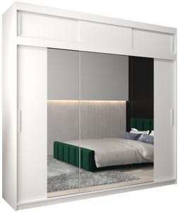 Kleiderschrank, Schiebetürenschrank Schlafzimmer, Schrank mit Spiegel TOKYO 2 250 mit Aufsatz, Höhe 240 cm