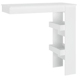 vidaXL Nástěnný barový stůl bílý 102x45x103,5 cm Dřevěný materiál