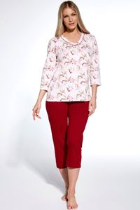 Dámské pyžamo Adela - třičtvrteční Světle růžová 3XL