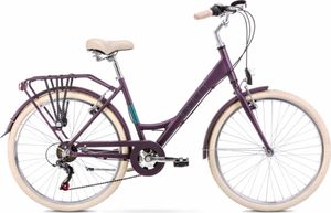 26 Zoll Sonata Cityfahrrad, 6-Gang Shimano Kettenschaltung, Alurahmen Lila, nach STVO