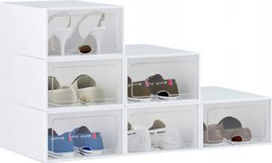 Plastikowe Szuflady Organizer do Szafki na Buty Pojemnik Pudełko 6 Sztuk
