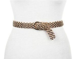 Vanzetti Gürtel Chain Belt 25 mm W85 Platinum Gold Glossy goldfarben