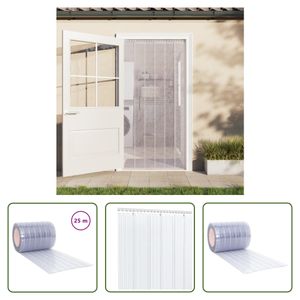 The Living Store Türvorhang Transparent 300x2,6 mm 25 m PVC