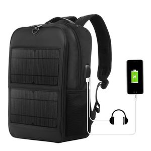 Outdoorový batoh, 14 W solární batoh, dva USB porty, voděodolný nylonový batoh, vhodný pro outdoorové aktivity, turistiku a horolezectví