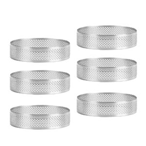 CANDeal 6 Stück Crumpets Ringe, Tortenring,  Dessert Tortenringe Backringe Kuchenring Rund Edelstahl Silber für Kochen und Backen (8 x 2 cm)