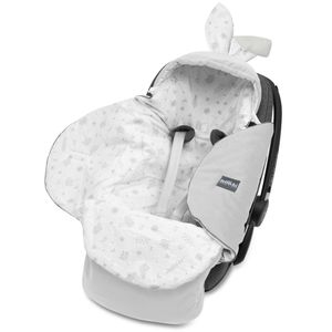Bellochi Universal Baby Einschlagdecke für Babyschale und Autositz Kinderwagendecke Fußsäck aus Baumwolle und Samt z.B. passend für Maxi-Cosi, Römer, Cybex - Grau