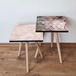 Skye Decor, 2Shp518 - Cream, Satztisch (2 Stück), Creme, 100 % MDF, 35 x 35 x 47 cm