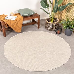 In- & Outdoor Teppich Rund - Costa Beige - Ø 100cm - Boho, Klassik, Industrielle, Ländlich, Modern, Skandinavisch - Balkon, Garten / Terrasse - NATURL. In- & Outdoor Teppich Rund - Costa Beige - Ø 100cm - Boho, Klassik, Industrielle, Ländlich, Modern, Skandinavisch - Balkon, Garten / Terrasse - NATURL.