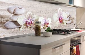 Küchenrückwand Folie selbstklebend ZEN GARTEN 180 x 60 cm - Klebefolie - Dekofolie - Spritzschutz für Küche -