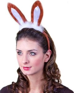 Hasen-Ohren braun Haarreif mit Osterhasen-Ohren für Kinder und Erwachsene