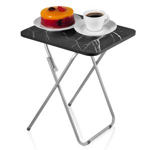 Zilan Faltbarer Tisch Klein Klapptisch stabil Dekortisch Campingtisch Gartentisch Multifunktionstisch Mehrzwecktisch | schwarz