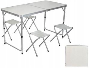 Kempingová skladacia súprava | stôl + 4 stoličky