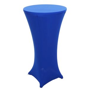 Set Stehtisch + Stehtischhusse HWC-J30, Bistrotisch Tischhusse, klappbar höhenverstellbar Ø 60cm  Husse blau