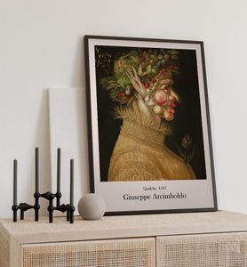 Poster Sommer Arcimboldo, groesse_poster:40x50 cm, groesse_rahmen:schwarz 40x50 cm