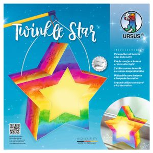 URSUS Laternen-Bastelset "Twinkle Star" 4 Teile Regenbogen