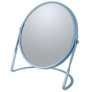 Spirella Schminkspiegel Kosmetikspiegel Badezimmerspiegel "Akira" 5-Fach Vergrößerung - matt Blau