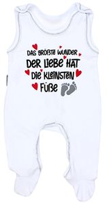 TupTam Unisex Baby Strampler mit Spruch I love Mum and Dad, Farbe: Das größte Wunder der Liebe / Weiß, Größe: 50