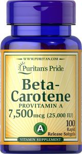 Beta-Carotin 25000 IU (Vitamin A) 100 Weichkapseln Puritans Pride