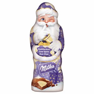 Milka Father Christmas dutá figúrka kravy s bielymi škvrnami 100g