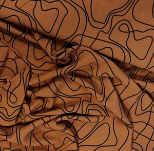 Viskose Stoff Linien, Swafing abstrakt terrakotta | 18,90 EUR/m
