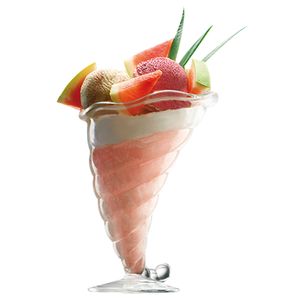 Bormioli Fortuna Eisbecher mit Fuß 200ml Klar-Glas Dessert-Gläser Obst-Schale