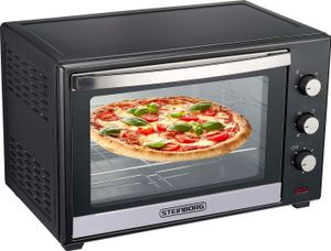 Steinborg Minibackofen 60 Liter | Umluft Ofen | Pizzaofen | Mini Backofen | Freistehender Backofen | Mini-Backofen | Backofen mit Umluft | 2000 Watt | Umluft | Rotisserie | 90 min Timer