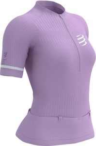 Compressport Trail Postural SS Top W Lupine/White M Koszulka do biegania z krótkim rękawem