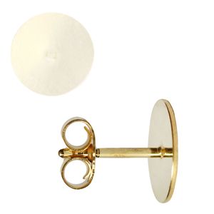 1 Stück Ohrstecker Rohling mit Platte 925er Sterling Silber 14ct vergoldet Größe - 4 mm rund Schmuckherstellung Ohrschmuck Ohrringe Ohrhänger