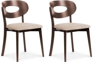 Konsimo Židle  2 ks "TANER", béžový, látka/dřevo, skandinávská, 47x80x45 cm
