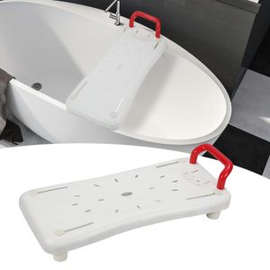 Yakimz Badewannensitz Badewannenbrett Wannensitz Stuhl Erwachsene Einstellbar Weiß -Rot Griff bis 150Kg 69cm
