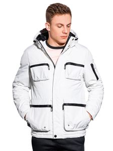 Ombre Clothing Pánska prešívaná zimná bunda Bohater biela M