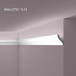 NOËL & MARQUET Lichtleiste IL13 WALLSTYL 52 x 80 x 2000 mm Polystyrol Weiß Stuckleiste Deckenleiste LED Leiste