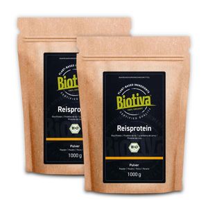 Biotiva Reisprotein-Pulver 2kg (2x1kg) aus biologischem Anbau