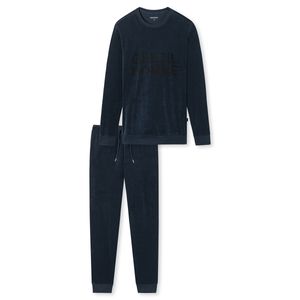 Schiesser schlafanzug pyjama schlafmode bequem Warming Nightwear dunkelblau 58