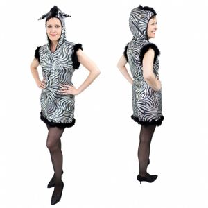 Zebra Kostüm für Damen, Größe:L