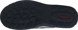 Rieker Damen Slipper Schlupfschuh Blumenmuster Cut-Outs Gummizug 941857, Größe:40 EU, Farbe:Blau