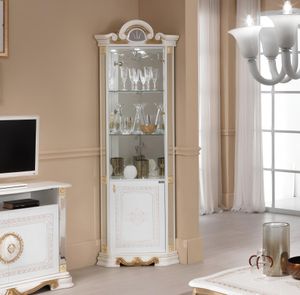 Weisse Eckvitrine Glasschrank Vitrinen Schränke Regal Italienische Möbel Regale