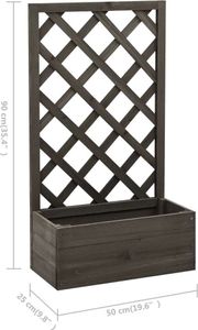 vidaXL Garten-Spalier mit Blumenkasten Grau 50x25x90 cm Tannenholz