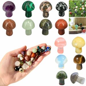10 STÜCKE Pilzförmiger natürlicher gemischter Quarzkristall Achat geschnitzter dekorativer Stein