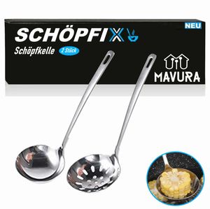 SCHÖPFIX lyžica s drážkou Nerezová lyžica s drážkou Sada 2