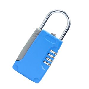 Zinklegierung Kombination Vorhängeschloss 4 Stellige Passwortsicherung mit Schlüsselbox Farbe Blau