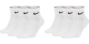 Nike SX7677 Socken Damen Herren Kurz Sportsocken Sparset - Größe: 38-42 - Farbe: 6 Paar weiss