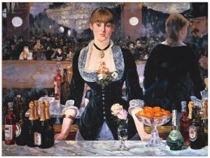 ARTland Wandbild Alu für Innen & Outdoor Die Bar des Folies-Bergeres, um 1881 Größe: 40x30 cm