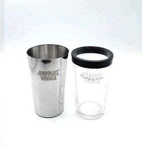 Absolut Shaker - Cocktail Shaker / zweiteilig aus Metall + Glas / Cocktail Mixer / Barshaker