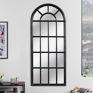 riess-ambiente Design Wandspiegel CASTILLO 140cm schwarz Landhausstil Fenster Dekospiegel Hängespiegel Ganzkörperspiegel Gadrobenspiegel