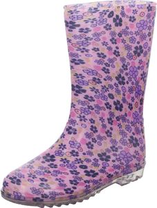 Sneakers Kinder-Gummistiefel Blumenmuster Rosa-Lila, Farbe:rot, EU Größe:33