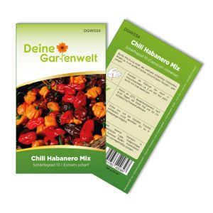Chili Habanero Mix Samen - sehr scharf - Capsicum chinese - Chilisamen- Gemüsesamen - Saatgut für 3 Pflanzen