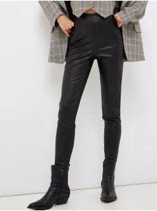 Černé dámské kožené kalhoty Liu Jo